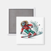 Aimant pour skieur (Recto/Verso)