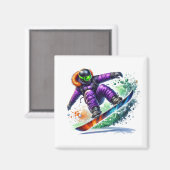Aimant pour snowboardeur   (Recto/Verso)