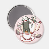 Aimant pour théière Sock Monkey (Recto/Verso)