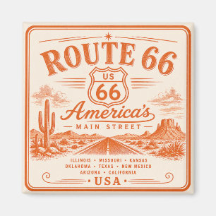Aimant pour voyage routier américain Route 66 vint
