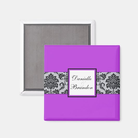 Aimant pourpre Mariage Damask (Recto/Verso)