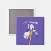 Aimant Poursuivre la floraison Pourpre Iris Encouragement (Recto/Verso)