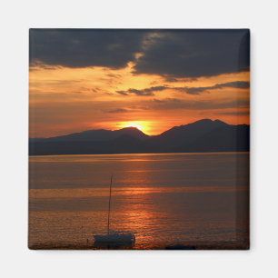 Aimant Poussière sur le lac de Garde avec beau coucher de