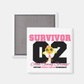 Aimant Poussin de survivant de cancer du sein 02 ans (Recto/Verso)