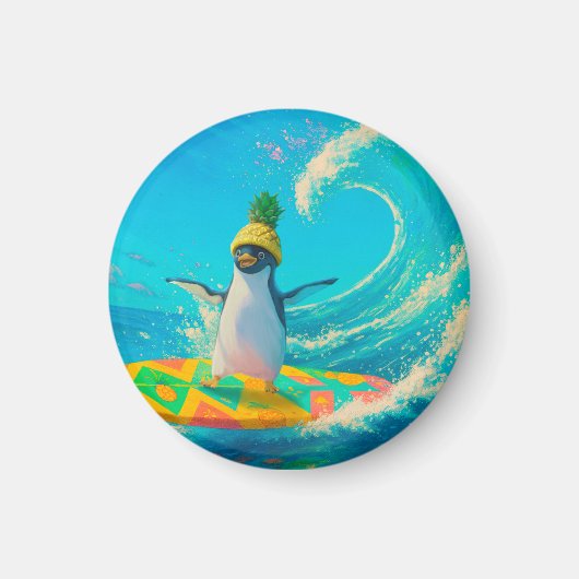 Aimant PP the Penguin – Surfing the Wave (Devant)