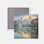 Aimant Pragser Wildsee dans les Dolomites en Italie (Recto/Verso)