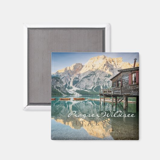 Aimant Pragser Wildsee dans les Dolomites en Italie (Recto/Verso)
