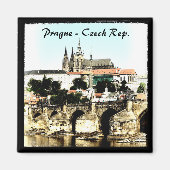 Aimant Prague - Pont Charles, Château (Magnet) (Devant)