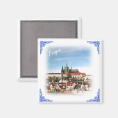 Aimant Prague ville et château-aimant République tchèque (Recto/Verso)