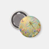 Aimant Prairie iridescente de libellules avec papillon (Recto/Verso)
