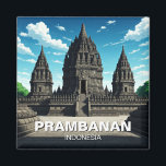 Aimant Prambanan Temple Indonésie UNESCO<br><div class="desc">Prambanan, situé dans le centre de Java, en Indonésie, est le plus grand complexe de temples hindous d'Asie du Sud-Est et un site du patrimoine mondial de l'UNESCO. Construite au IXe siècle, cette merveille architecturale est dédiée à la trinité hindoue de Brahma, Vishnu et Shiva, avec le temple de Shiva...</div>