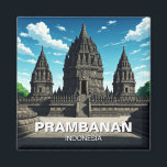 Aimant Prambanan Temple Indonésie UNESCO<br><div class="desc">Prambanan, situé dans le centre de Java, en Indonésie, est le plus grand complexe de temples hindous d'Asie du Sud-Est et un site du patrimoine mondial de l'UNESCO. Construite au IXe siècle, cette merveille architecturale est dédiée à la trinité hindoue de Brahma, Vishnu et Shiva, avec le temple de Shiva...</div>