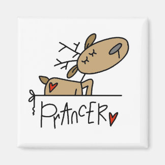 Aimant Prancer Reindeer T-shirts et cadeaux de Noël