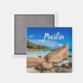 Aimant Praslin Seychelles Anse Lazio Beach cadeau (Recto/Verso)