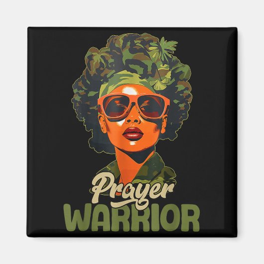 Aimant Praying Black Woman Afro Christian Sayings Prayer (Devant)