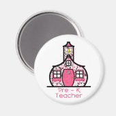 Aimant Pré K Enseignant Peinture Splatter Schoolhouse (Recto/Verso)