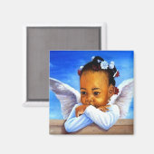 Aimant Precious Baby Angel African American Cherub (Recto/Verso)