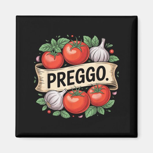 Aimant Pregnancy Announcement Prego Pasta Sauce Funny Pre (Devant)
