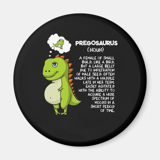Aimant Pregosaurus T-Rex Dinosaur Maman Grossesse Mère (Devant)