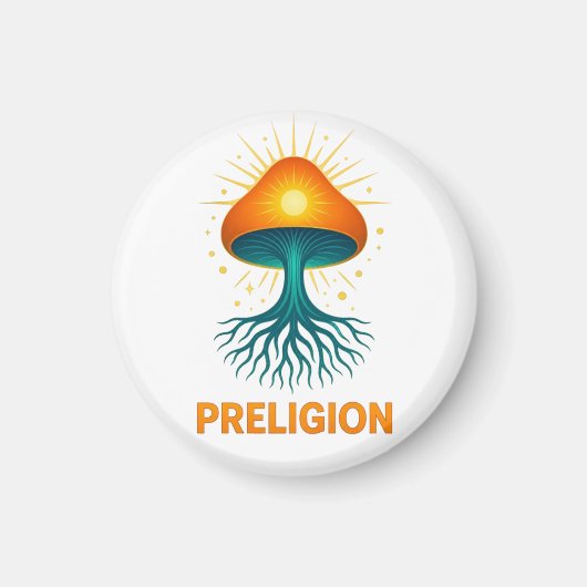 Aimant Preligion - logo champignon (Devant)
