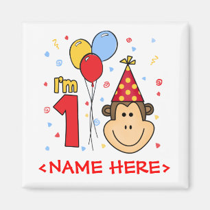 Aimant Premier anniversaire du visage de singe