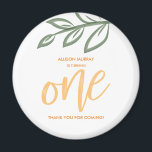 Aimant Premier anniversaire mignon Doodle Paint Feuille<br><div class="desc">Obtenez ce mignon aimant de premier anniversaire accentué avec des feuilles de peinture de doodle. Customisez-le avec le nom de votre fils ou de votre fille.</div>