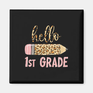 Aimant Premier jour d'école pour les filles Bonjour à l'é