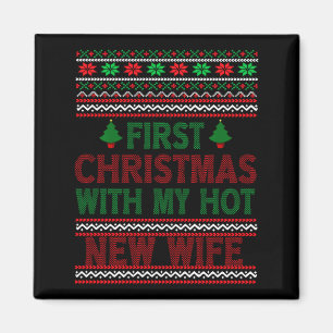 Aimant Premier Noël avec ma nouvelle femme sexy Funny Xma