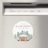 Aimant Premier Noël dans notre nouvelle adresse et année  (In Situ (Lave-vaisselle))