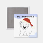 Aimant Premier Noël de bébé ours polaire (Recto/Verso)