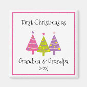 Aimant Premier Noël en grands-parents (Devant)