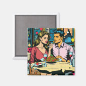 Aimant Premier rendez-vous | Dîner de spaghettis (Recto/Verso)