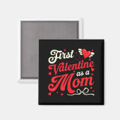 Aimant Premier Saint-Valentin en tant que maman Funny Val (Recto/Verso)
