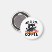 Aimant Première aventure de café noir (Recto/Verso)