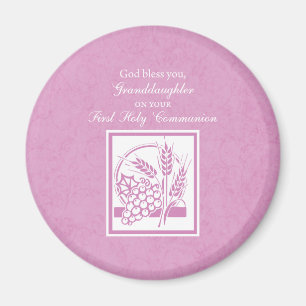 Aimant Première communion de la petite-fille, Rose