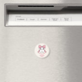 Aimant Première Dent de Bébé Ruban Rose Kawaii (In Situ (Lave-vaisselle))