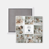 Aimant Première Fête des pères - Empreintes bébé et Coeur (Recto/Verso)