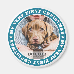 Aimant Première Noël moderne personnalisé Animaux de comp