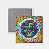 Aimant Première tentative colorée amusante Citer Floral I (Recto/Verso)