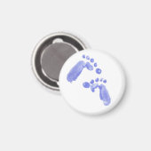 Aimant Premières étapes du bébé dans l'eau Pieds de bébé  (Recto/Verso)