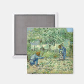 Aimant Premiers pas, après Millet par Vincent Van Gogh (Recto/Verso)