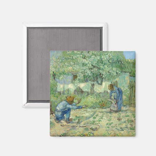 Aimant Premiers pas, après Millet par Vincent Van Gogh (Recto/Verso)