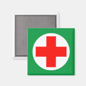 Aimant Premiers soins - Médicaments - Ambulance, Aide (Recto/Verso)