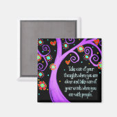 Aimant Prenez soin de vos pensées Citations Arbre tendanc (Recto/Verso)