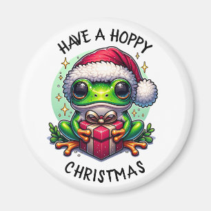 Aimant Prenez un Noël Hoppy Pun de grenouille