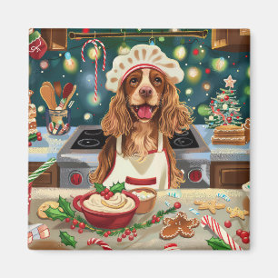 Aimant Préparation de fêtes de Noël pour Cocker Spaniel :