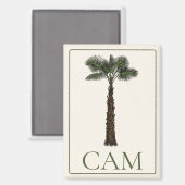 Aimant Preppy Coastal Palm Tree Monogram (Recto/Verso)
