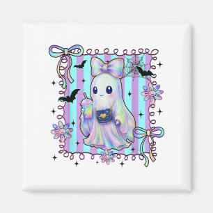 Aimant Preppy Colorful Coquette Bow Ghost Boo Girl Éffray