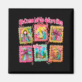 Aimant Preppy Oh Come Let Us Adore Him Christian Christma (Devant)