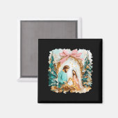 Aimant Preppy Painted Christian Nativity Scene God Faith  (Recto/Verso)